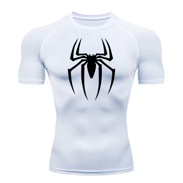 Camiseta De Compresión Para Hombre Con Estampado De Araña 2024 Camiseta De Running Al Aire Libre Rápida Secado Manga Corta Transpirable Para Primavera Verano Tallas M-3XL - 1