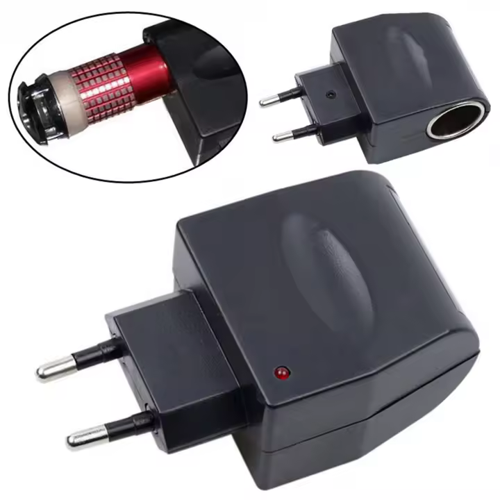 Adaptador De Corriente Universal 220V AC a 12V DC Para Coche Conector Cigarrillo Convertidor De Energía Doméstico Con Enchufe EU - 1