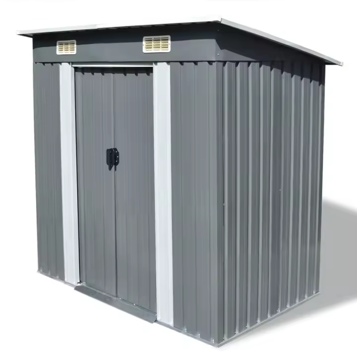 vidaXL Caseta de jardín de metal gris - 1