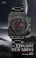 Reloj Mecánico GLENAW Para Hombre Diseño Único Dial De Luna Puntero De Nave Espacial Luminoso Acero Inoxidable 40*41MM Resistente Al Agua Y Shock - details 0