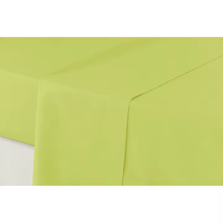 Manterol - Sábana encimera de algodón percal 200 hilos verde claro. Sábanas lisas de tejido natural para todas las estaciones, transpirables, duraderas y de fácil planchado. - 1