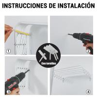 Percha de ropa plegable retráctil blanca, para balcón, toallero doméstico, toallero de baño, perchero plegable retráctil de pared, para interior, secado invisible, 60 cm - details 5