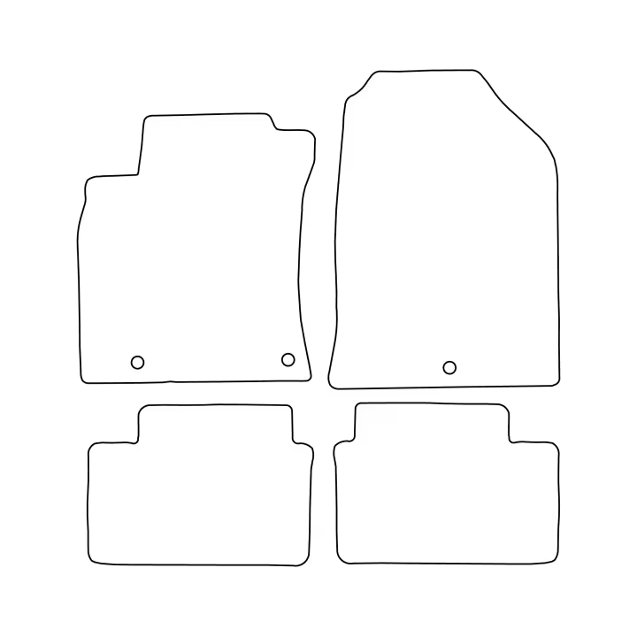 Juego de alfombrillas de terciopelo para Hyundai i30 III 2017- - acabado negro - 1