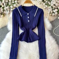 Conjunto De Dos Piezas Para Mujer REALEFT Otoño Invierno Traje De Pista De Correr Polo Collar Suéter Y Falda Skater A-line Nuevo 2024 - details 30