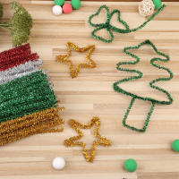MIUSIE 100Pcs Stems De Tinsel Brillante Para Manualidades DIY Paja De Cucullina Peluda Y Torcida Material De Lana Raíz Herramientas De Artesanía - details 2