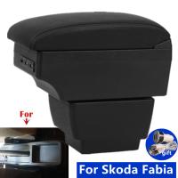 Soporte Central Para Coche Skoda Fabia 3 III 2015-2024 Caja De Almacenamiento Interior Accesorios De Coche Material De Cuero Y Plástico - details 0