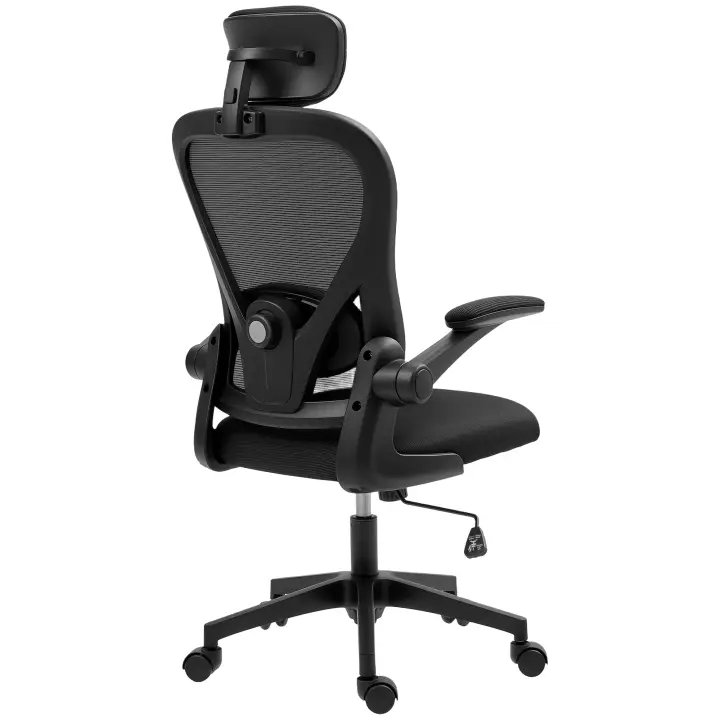 HOMCOM Silla de Oficina Giratoria Silla de Escritorio de Malla Transpirable con Altura Ajustable Reposacabezas y Soporte Lumbar Ajustables Silla de Despacho Basculante Carga 120 kg - 1