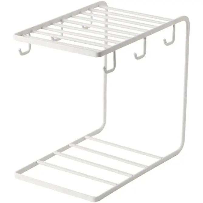 Stainless Steel Tank Plate Kitchen Organizer Countertop Drying Rack Organizer Mug Holder (White) - 1