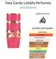 Perfume Arabe Yara Candy de 100 ml - Perfume Dulce y Seductor para Mujer . Fragancia concentrada , olor duradero, dulce aroma con una mezcla a golosinas, fresas, vainilla y citrico. Recien llegado de Dubai , perfume de moda para todas las estaciones - details 3