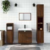 vidaXL Armario de baño madera contrachapada 65x33x60 cm en color Roble Sonoma/Madera antigua/Blanco y más | almacenamiento funcional diseño moderno para baño dormitorio sala - details 8