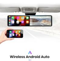 Junsun 11.26”  Cámara de salpicadero DVR de coche con CarPlay y Android Auto inalámbrico, pantalla dual espejo retrovisor de FHD 1080P grabadora de video en streaming - details 4