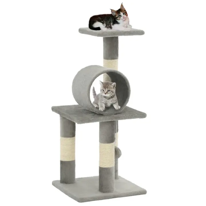 vidaXL RASCADOR PARA GATOS CON POSTE DE SISAL 65 CM GRIS - 1