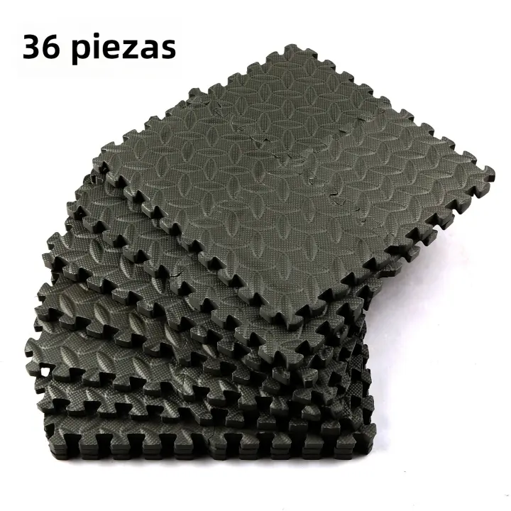 36PCS Alfombra De Piso EVA Gruesa 15CMx15CM Antideslizante Impermeable Para Gimnasio Interior Interlocking Splicing - 1