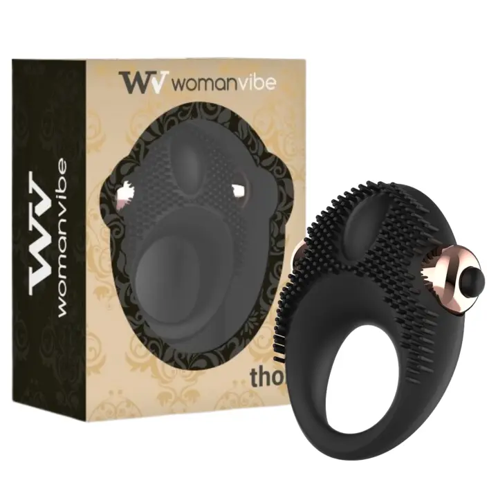 Anillo vibrador para clítoris Anillo vibrador para clítoris Anillo para pene masculino Estimulador de clítoris Pareja sexual Anillo para pene Juguete sexual para pareja Accesorio erótico máxima estimulación Juguete para parejas Womanvibe THOR - 1