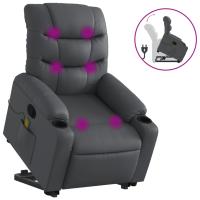 vidaXL Sillón reclinable de masaje de pie cuero artificial Negro, Crema, Marrón Sillon Dormitorio Sillon Comodos Silla Relax Sillón Sofá - details 0