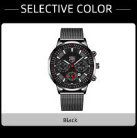 Reloj De Hombre Negro Con Calendario Cuerda De Acero Inoxidable Estilo Casual Moda Reloj De Pulsera Quartzo Con Pulsera De Hombre - details 8