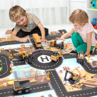 Juego De 8 Piezas De Camiones De Aluminio Con Mat Y Señal De Carretera Modelos Clásicos De Construcción Para Niños Excavadora Cargador Autobús Remolcador Vehículo De Metal Para Niños Mayores De 3 Años - details 0