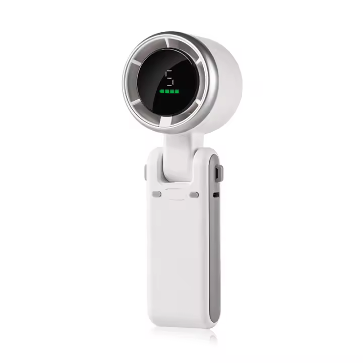Mini ventilador portátil de mano, ventilador de turbina de viento potente plegable, batería de 3600mah y velocidad de 50000rpm, ventilador personal recargable usb, velocidad de 5 marchas, pantalla digital, adecuado para acampar al aire libre para hombres - 1