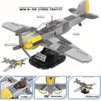 Bloques De Construcción Técnica Para Niños Modelo De Avión De Combate Aleman BF-109 De La Segunda Guerra Mundial Con Soldados Y Armas Juguete Educativo Para Edad Superior a 6 Años - details 0