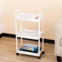 JUPPLIES - Carrito Auxiliar con Ruedas para Almacenaje Multiusos - Carro de Cocina Organizador con Ruedas - Carrito Organizador con 3 Niveles - Verdulero para Cocina - details 1