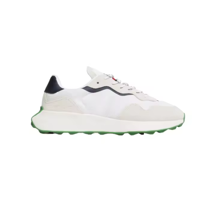 Tommy Hilfiger Zapatillas Hombre Blanco Running Suela Estable Gamuza Malla Cordones Jaspeados - 1