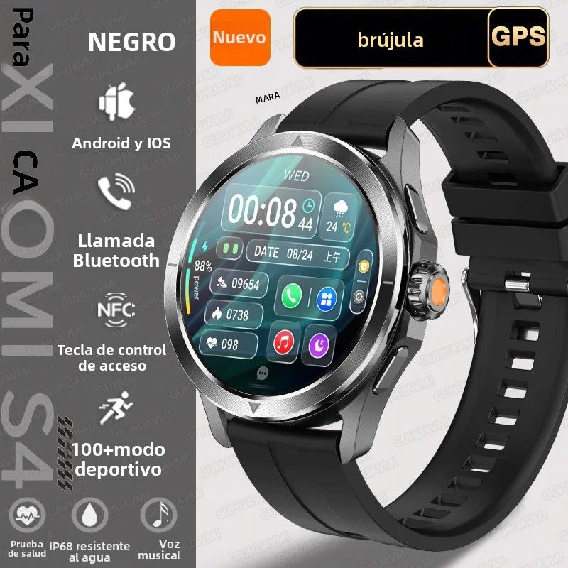 Reloj Inteligente Deportivo Ultra S4 2025 Pantalla AMOLED HD NFC GPS Compas Monitor De Frecuencia Cardíaca Impermeable Bluetooth Llamadas Reloj Inteligente Para Hombres Y Mujeres