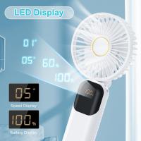 Mini ventilador portátil, 5 velocidades, carga USB, base, silencioso, plegable (blanco) - details 3