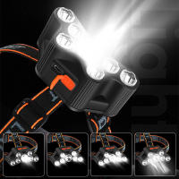 Luz De Noche Super Brillante USB LED Para Casco RecargableLinterna De Trabajo Para Pesca Y Aventuras Al Aire Libre Luz Frontal Impermeable Con 7 LEDs Fuente De Luz LED ABS - details 9