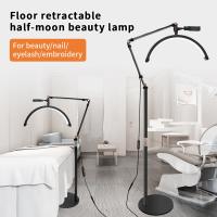 Lámpara de belleza de pie con soporte para teléfono móvil 3000-6000K, lámpara de media luna para extensión de pestañas, Luz redonda plegable y giratoria para salones de belleza y luz de relleno de tatuaj,cuidado de la piel, cejas,lámpara de belleza de pie - details 1