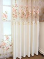 Cortinas Europeas De Estilo Con Bordado Blanco Para Dormitorio Translúcidas De Tulle Para Sala De Estar Con Ojo De Nube - details 1