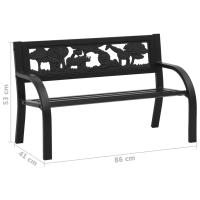 vidaXL Banco de jardín para niños de acero 86 cm - details 5