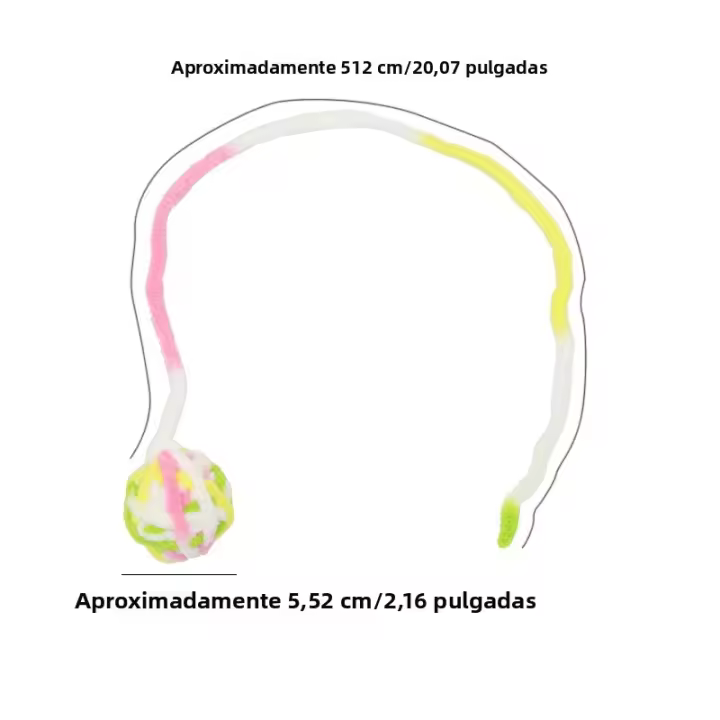 Juguete Interactivo Para Gatos Peluche Con Cola Larga Bola De Lana Y Campana Resistente Mordedor Para Juego Y Diversion - 1