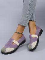 Zapatos Planos De Mujer Color Bloqueado Sencillos Y Moda Transpirables Para Primavera Y Otoño Cierre SLIP-ON Cómodos Y Prácticos - details 10