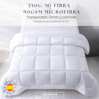 Relleno de Nordico Premium Blanco150*220cm 220*200cm 220*220cm 240*220cm  260x240cm, 270*270cm100% Poliéster, Fibra Ultra Suave de 250 g/m², Cubierta de Microfibra 90 gsm, Diseño Cuadrado Atemporal, Lavable, Fabricado en España, - details 2