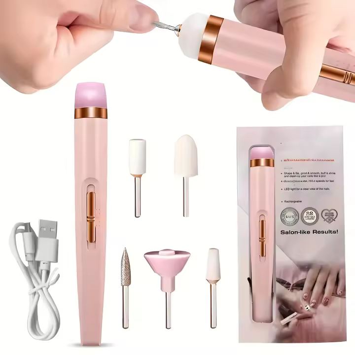 Máquina De Uñas Eléctrica Con 15 En 1 Y Luz Mini Herramientas De Manicura Eléctricas Para Eliminación De Gel Portátil Y Artísticas - 1
