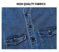 Chaqueta De Denim Para Hombre Chaqueta De Jeans Con Diseño De Cuello V Estilo Casual Todo El Año Prenda Exterior De Moda - details 2