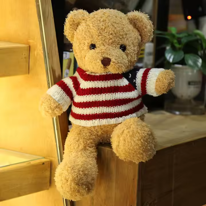 Muñeco De Peluche Oso Jumper Regalo De San Valentín Para Novia Fiesta Anual De Niños Ropa De Abrigo Oso Muñeco Regalo Para Todas Las Edades - 1