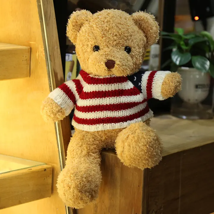 Muñeco De Peluche Oso Jumper Regalo De San Valentín Para Novia Fiesta Anual De Niños Ropa De Abrigo Oso Muñeco Regalo Para Todas Las Edades - 1