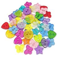 50pcs Botones De Resina Estrella Corazón Mariposa Redondos Brillantes Para Costura Ropa Scrapbooking Tarjetas DIY Manualidades - details 6