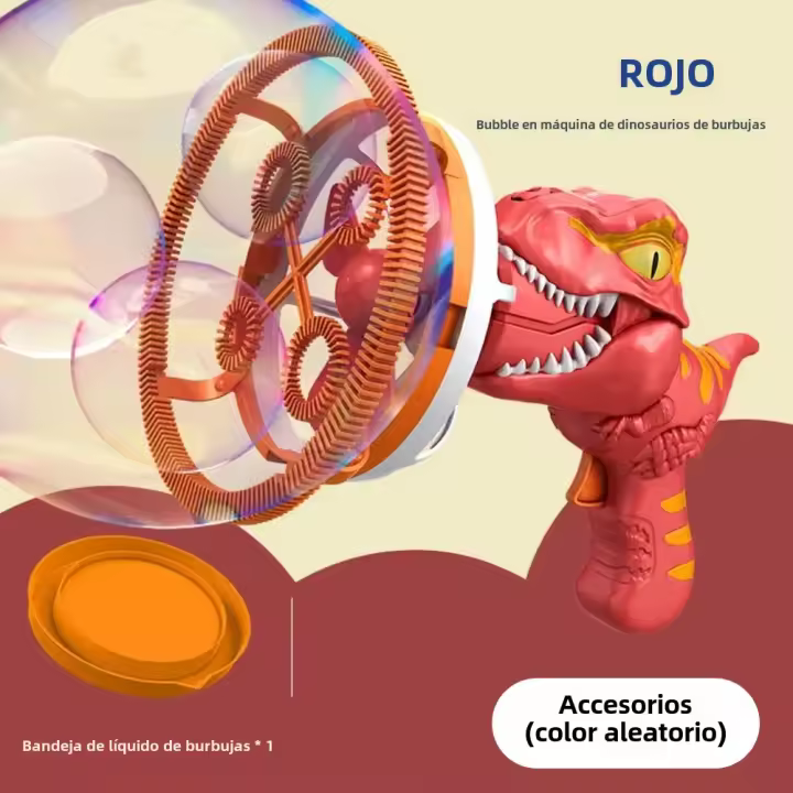 Pistola De Burbujas Automática En Forma De Dinosaurio Juguete Eléctrico Para Niños Juguetes Para El Exterior Regalo De Cumpleaños - 1