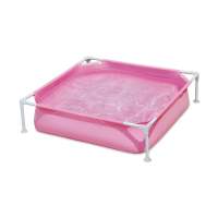 Piscina infantil SOLMAR para mascotas y niños 122x122x30,5 cm rosa | Tubular fácil montaje y desmontable - details 0