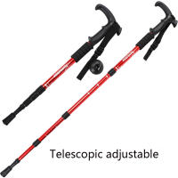 Palo De Camino De Aleación De Aluminio Retráctil Para Escalada Y Senderismo Con Mango De Goma Herramienta De Apoyo Para Actividades Al Aire Libre - details 1