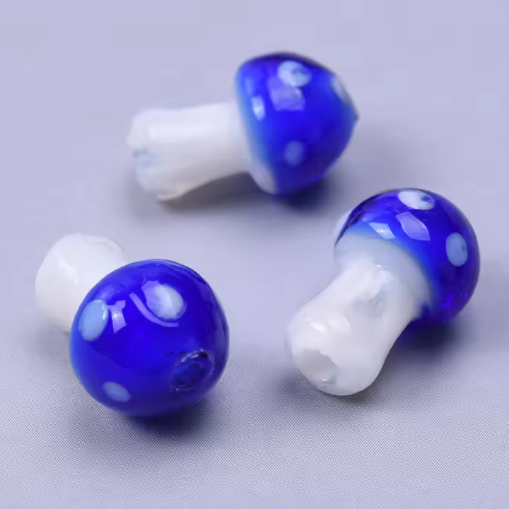 12pcs Pendantes De Hongo Persimmon Simplicidad Para Creación De Joyería DIY Accesorios De Vidrio Para Hombres Y Mujeres - 1