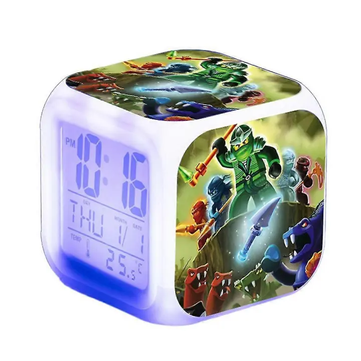 Ninjago LED reloj despertador Digital 7 Luz color creativo dormitorio decoración con tiempo, temperatura, alarma, regalo para niños regalos - 1