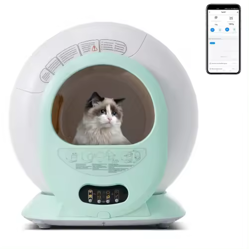 Arenero autolimpiable para Gatos de 65 L, sensor infrarrojo, eliminación de olores y control por App. - 1