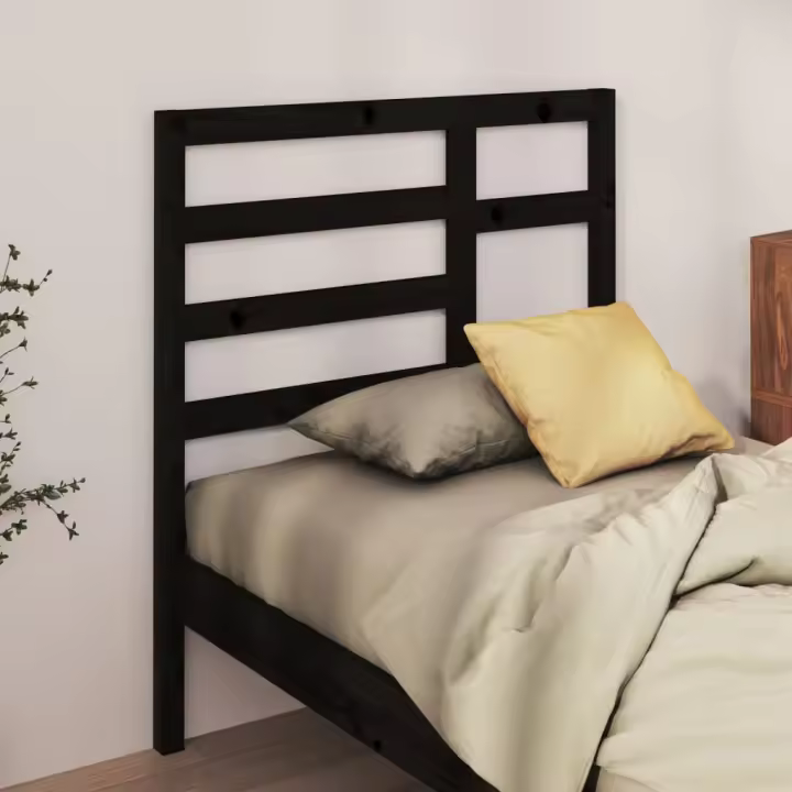 Cabecero de cama madera maciza de pino negro 96x4x104 cm - 1