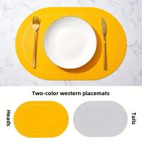 Juego De Tapetes Para Mesa De Comedor Estilo Nórdico Impermeables Antideslizantes Aislantes De Calor De Cuero PU Rectangular Y Redondo Para Decoración De Mesa Y Cocina - details 6