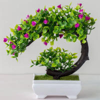 Planta Artificial De Bonsái En Vaso Flores Falsas Ornamento De Mesa Material Plástico Estilo De Planta Bonsái - details 13