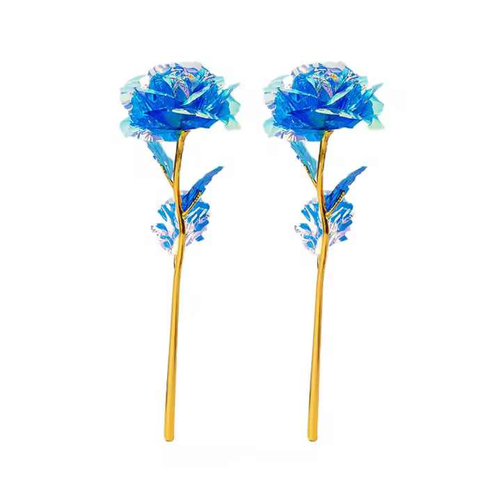 Rosa De Simulación Para Día De San Valentín En Oro 24k Papel De Aluminio Rosa Dorada Regalo Creativo Para Amantes Decoración De Boda - 1