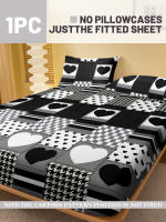Sábana Ajustada De Corazón Geométrico Sencillo Y Moderno En Acabado Mate Sin Fundas De Almohada Para Dormitorio - details 2